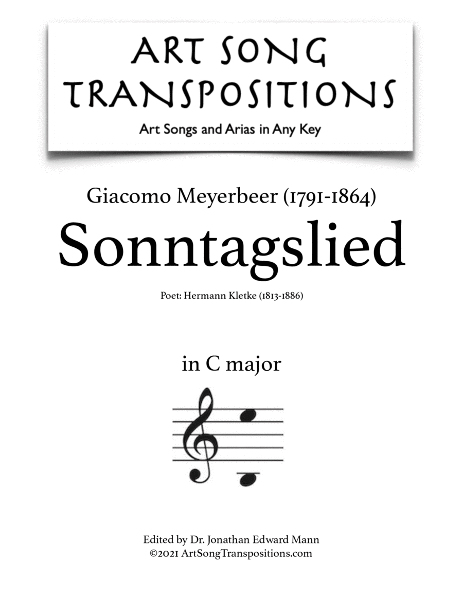 MEYERBEER: Sonntagslied (transposed to C major)