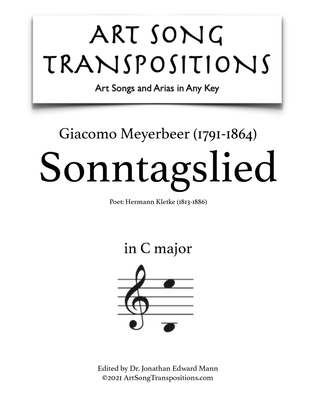 MEYERBEER: Sonntagslied (transposed to C major)