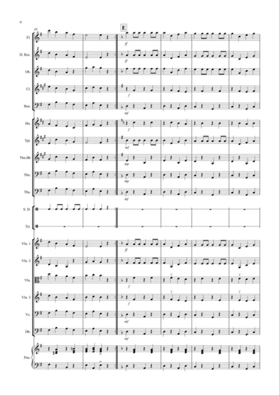 Drunken Sailor for School Orchestra Full Orchestra scores gallery preview page 6