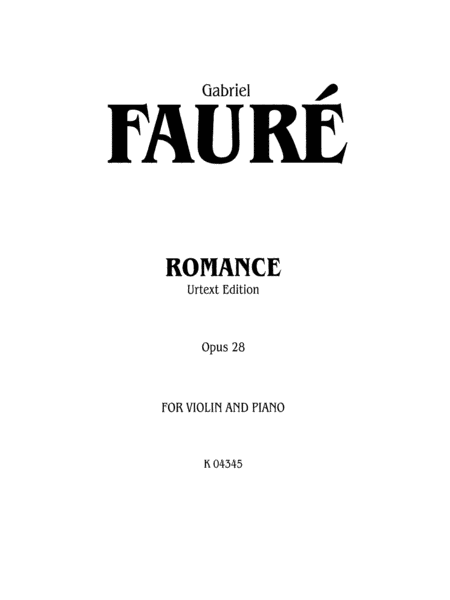 Romance, Op. 28 (Urtext)