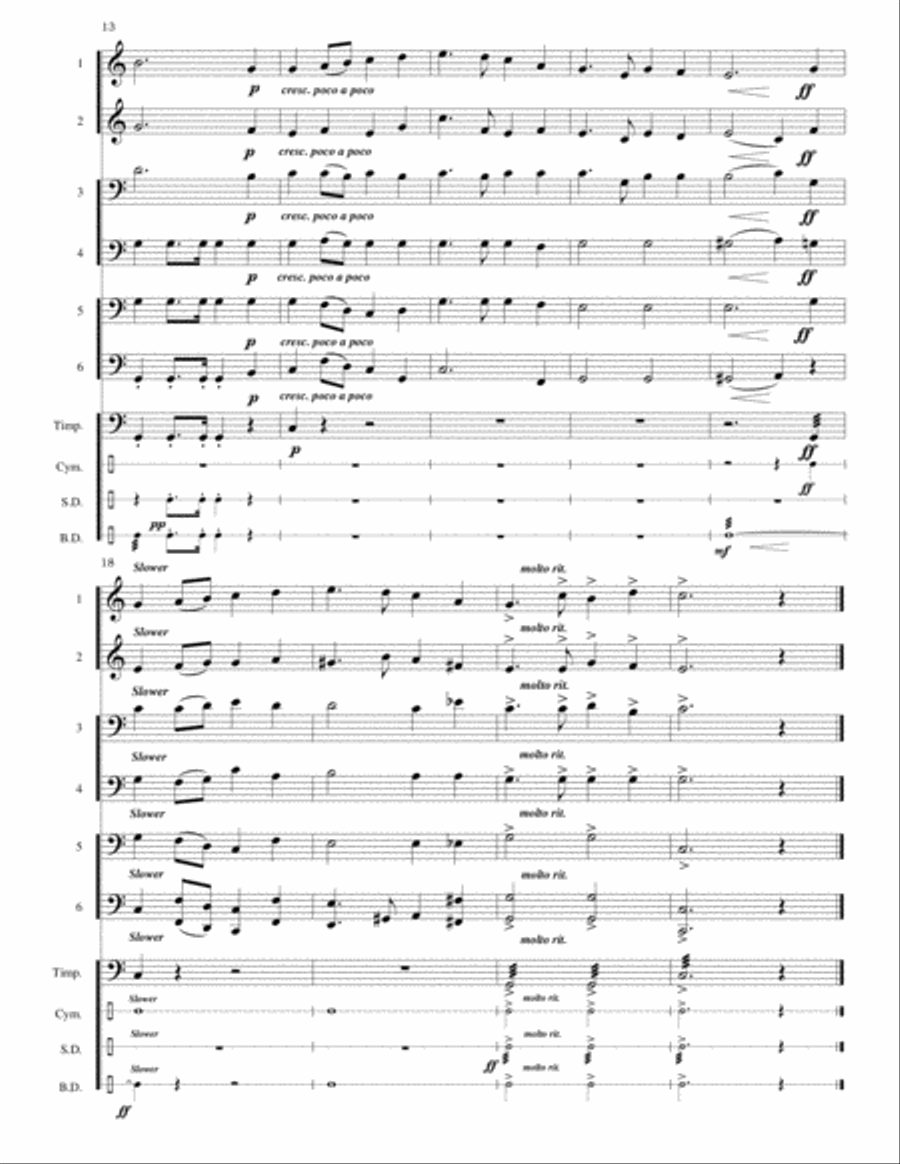 Luxembourg National Anthem: Ons Heemecht (Our Homeland) Large Ensemble scores gallery preview page 6
