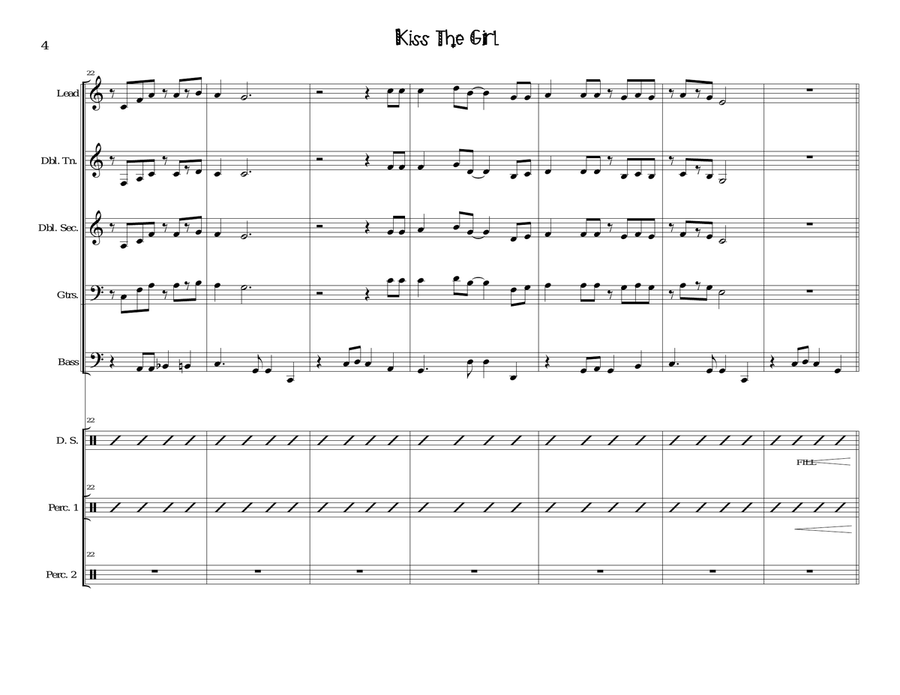 Kiss The Girl Steel Drum Band scores gallery preview page 4