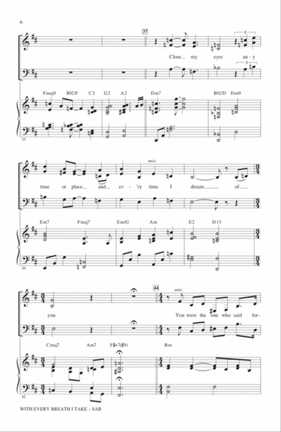 With Every Breath I Take 3-Part scores gallery preview page 4