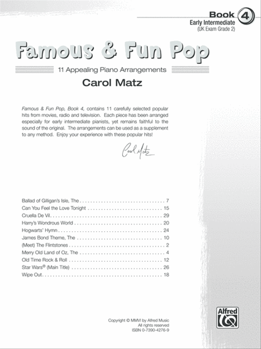 Famous & Fun Pop, Book 4 Famous & Fun Pop, Book 4 Piano Method scores gallery preview page 2