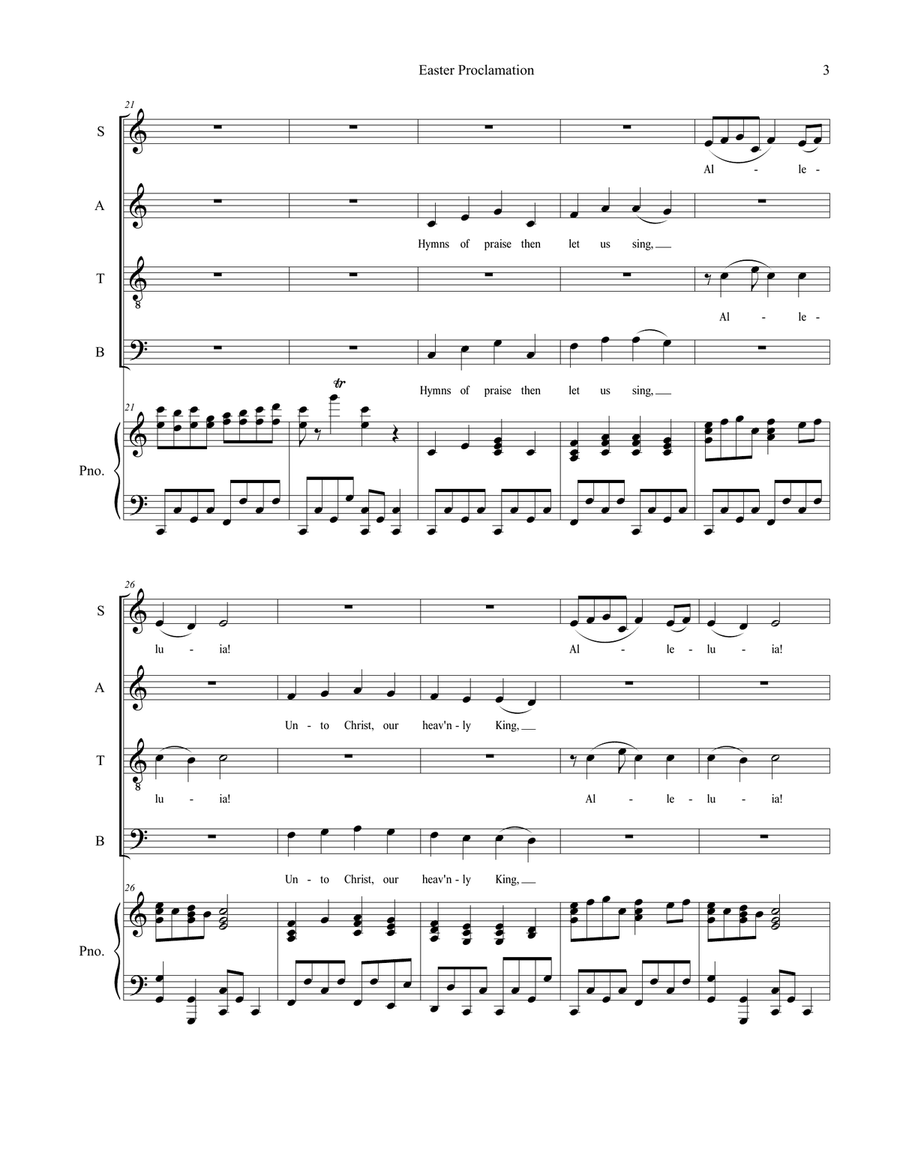 Easter Proclamation (The Risen Christ) (SATB) 4-Part scores gallery preview page 3
