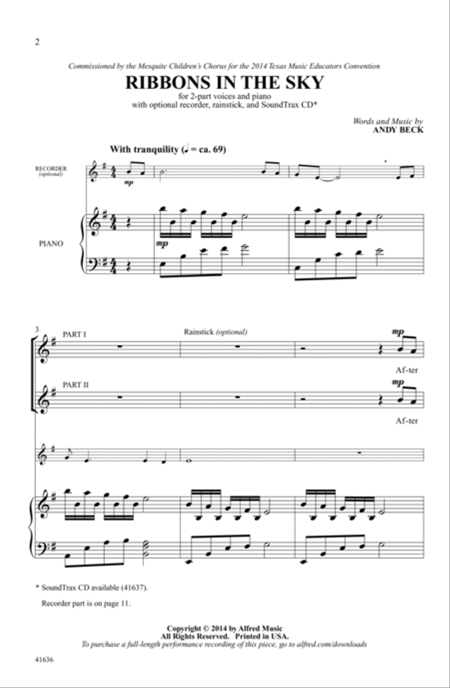 Ribbons in the Sky Ribbons in the Sky Choir scores gallery preview page 1