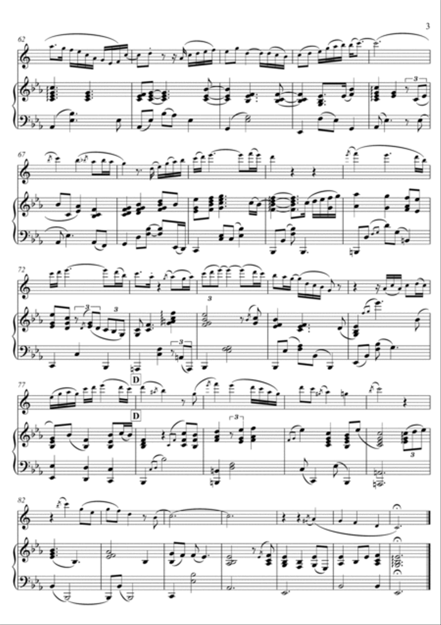 Silent night - INTERMEDIATE (alto sax & piano) Alto Saxophone scores gallery preview page 3