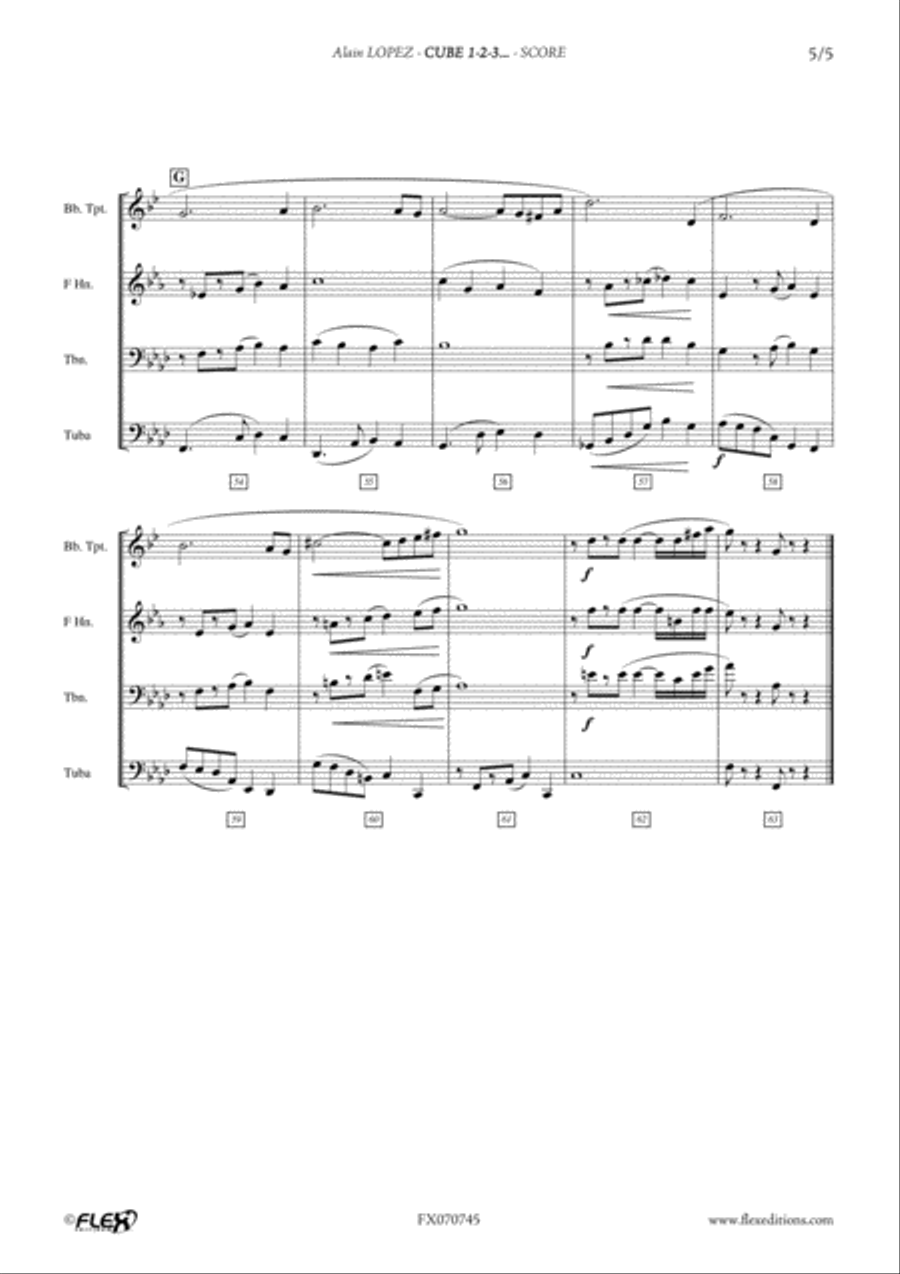 Cube 1-2-3... Brass Quartet scores gallery preview page 5