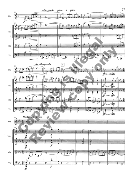 Quintet for Oboe and String Quartet (Score and Parts Set)