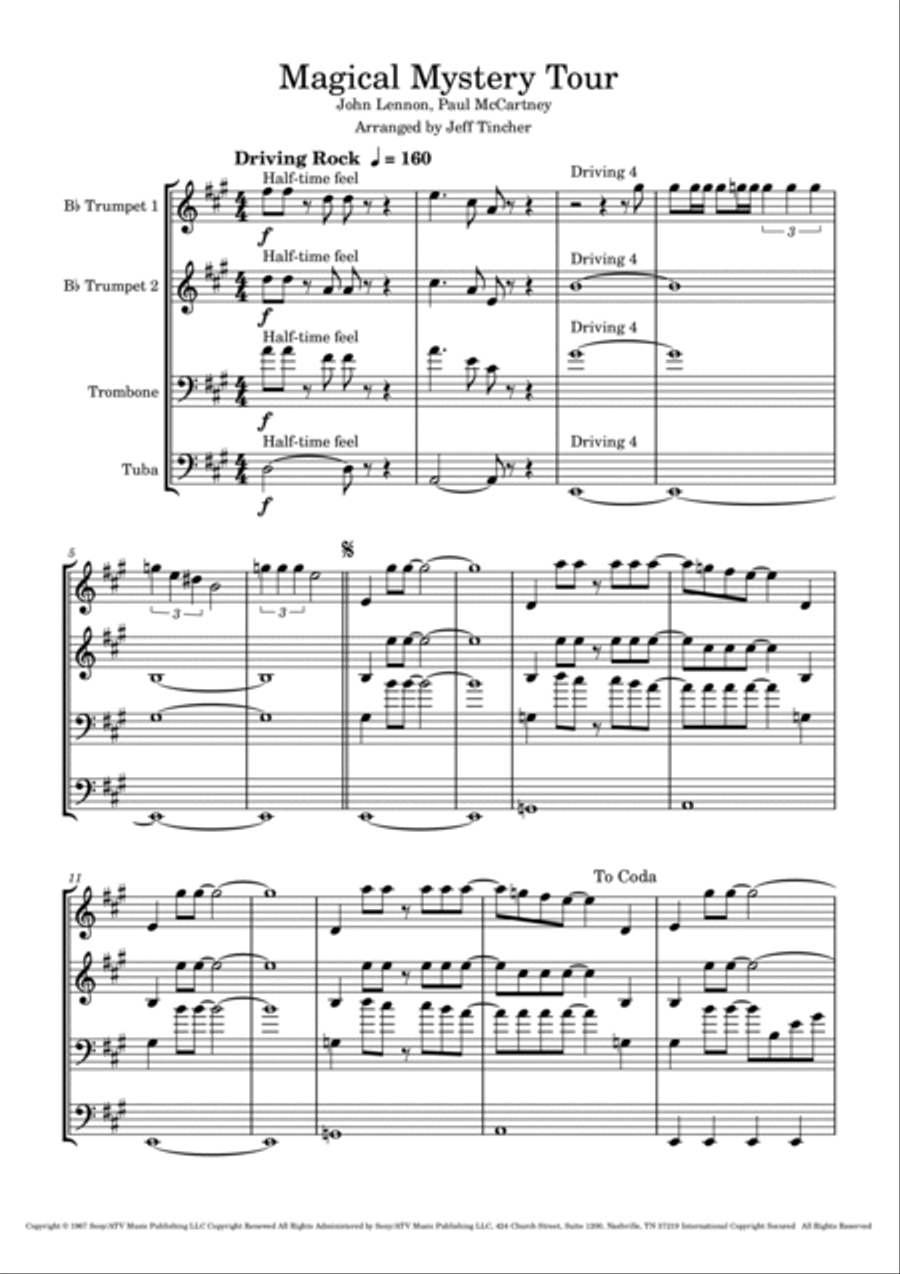 Magical Mystery Tour Brass Ensemble scores gallery preview page 2