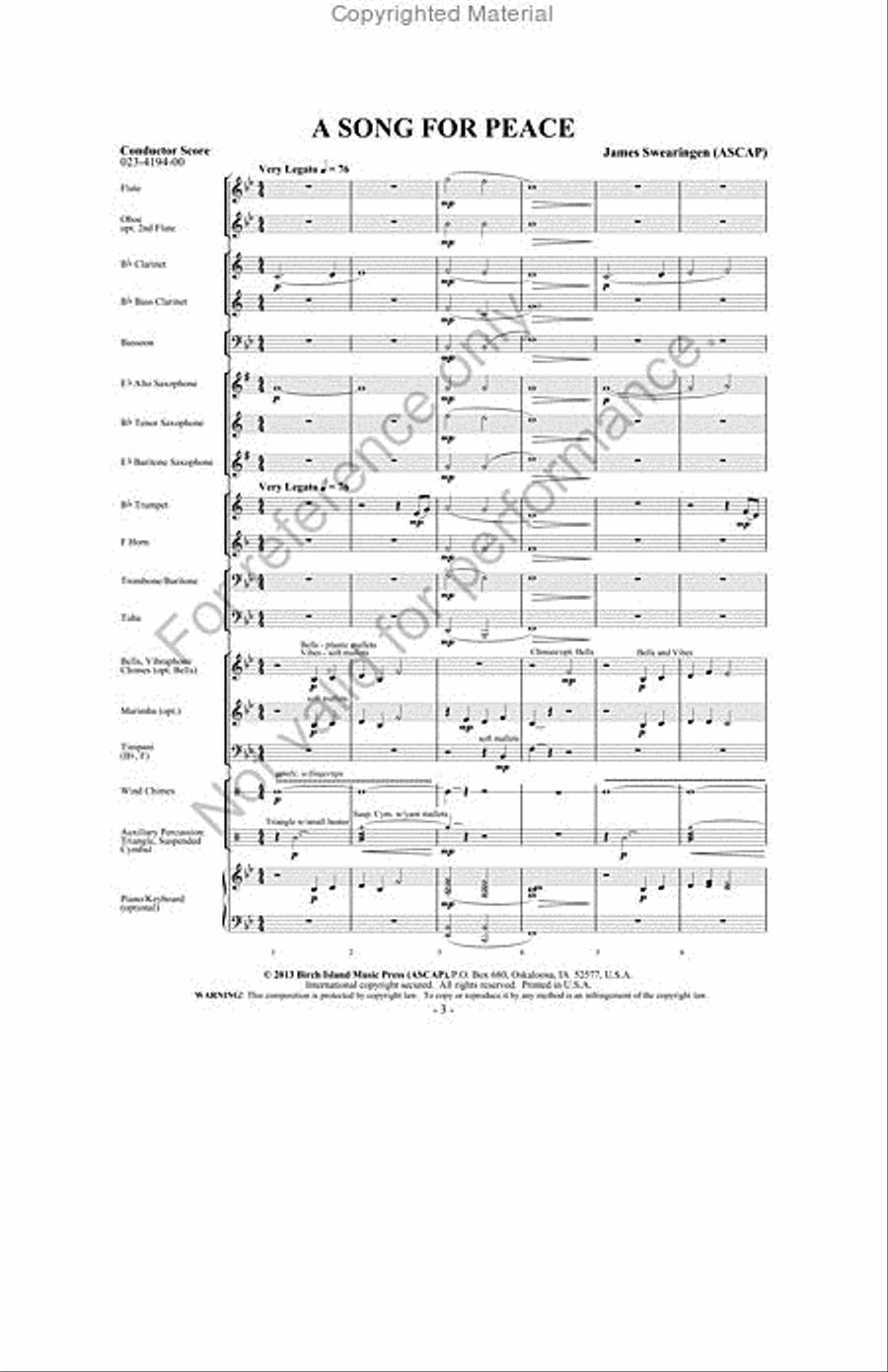A Song For Peace A Song For Peace Concert Band scores gallery preview page 2