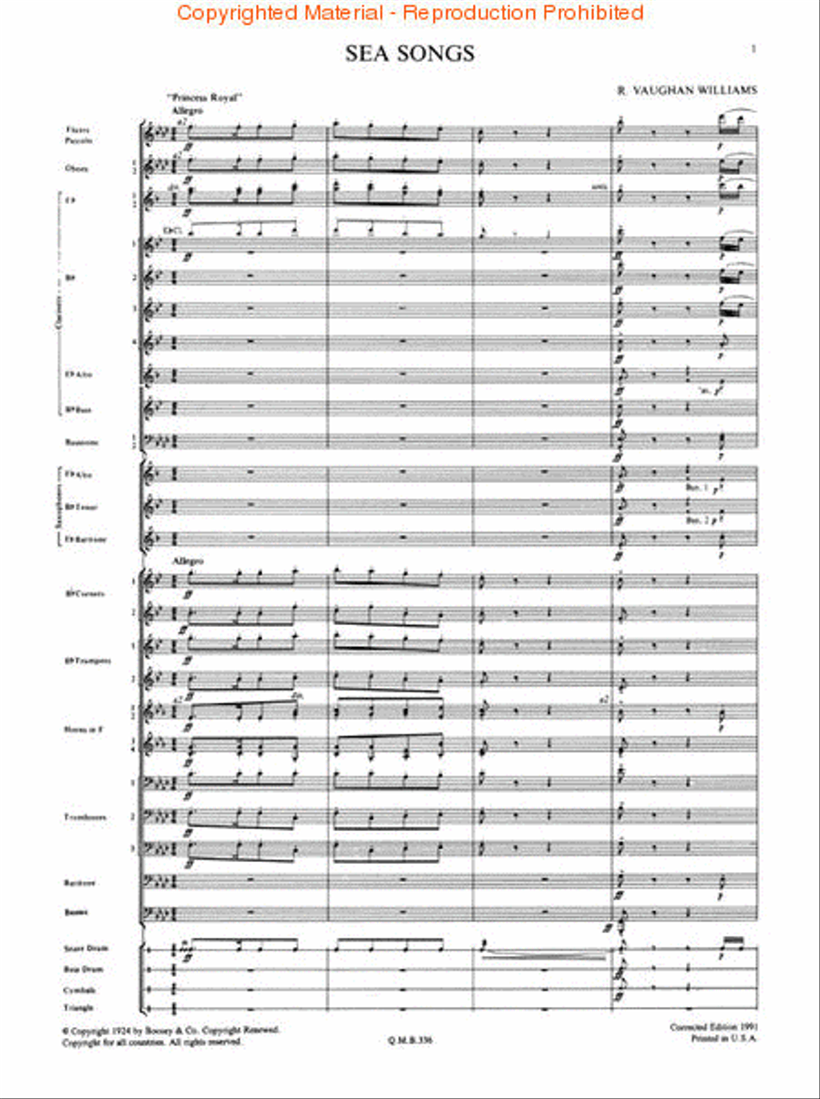 Sea Songs Concert Band scores gallery preview page 2