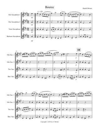 Handel's Bouree for Saxophone Quartet
