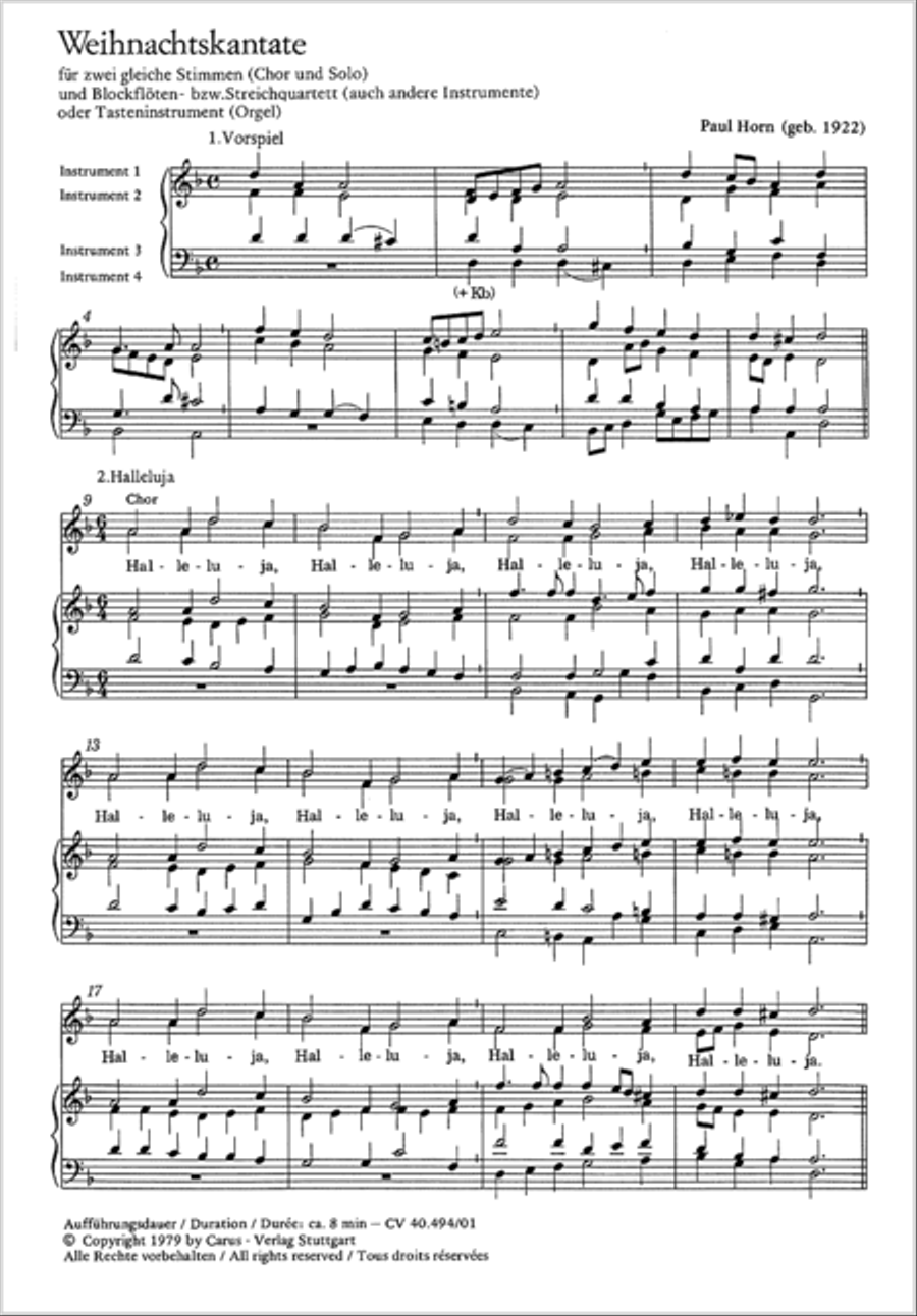 Christmas Cantata (Weihnachtskantate) SA scores gallery preview page 2