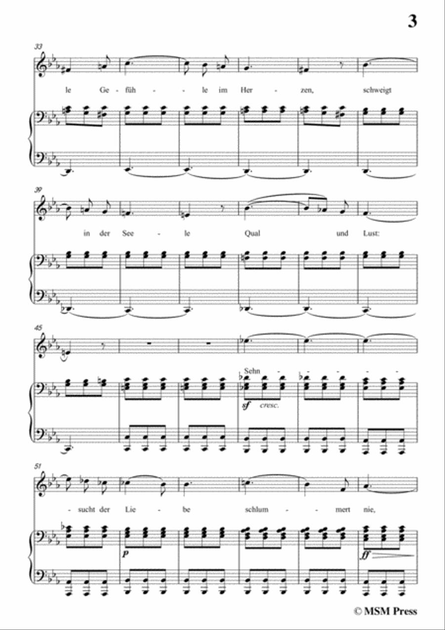 Schubert-Sehnsucht der Liebe(Love's Yearning), D.180,in c minor,for Voice&Piano Voice scores gallery preview page 5