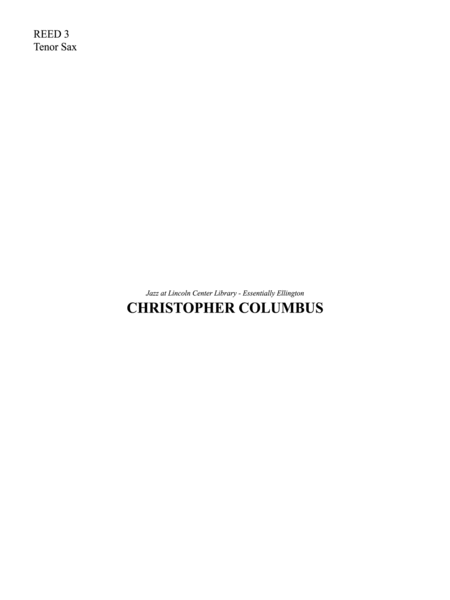 Christopher Columbus: B-flat Tenor Saxophone