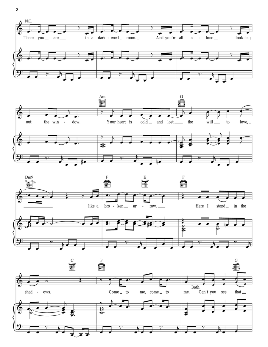 Nobody Wants To Be Lonely Piano, Vocal, Guitar scores gallery preview page 2