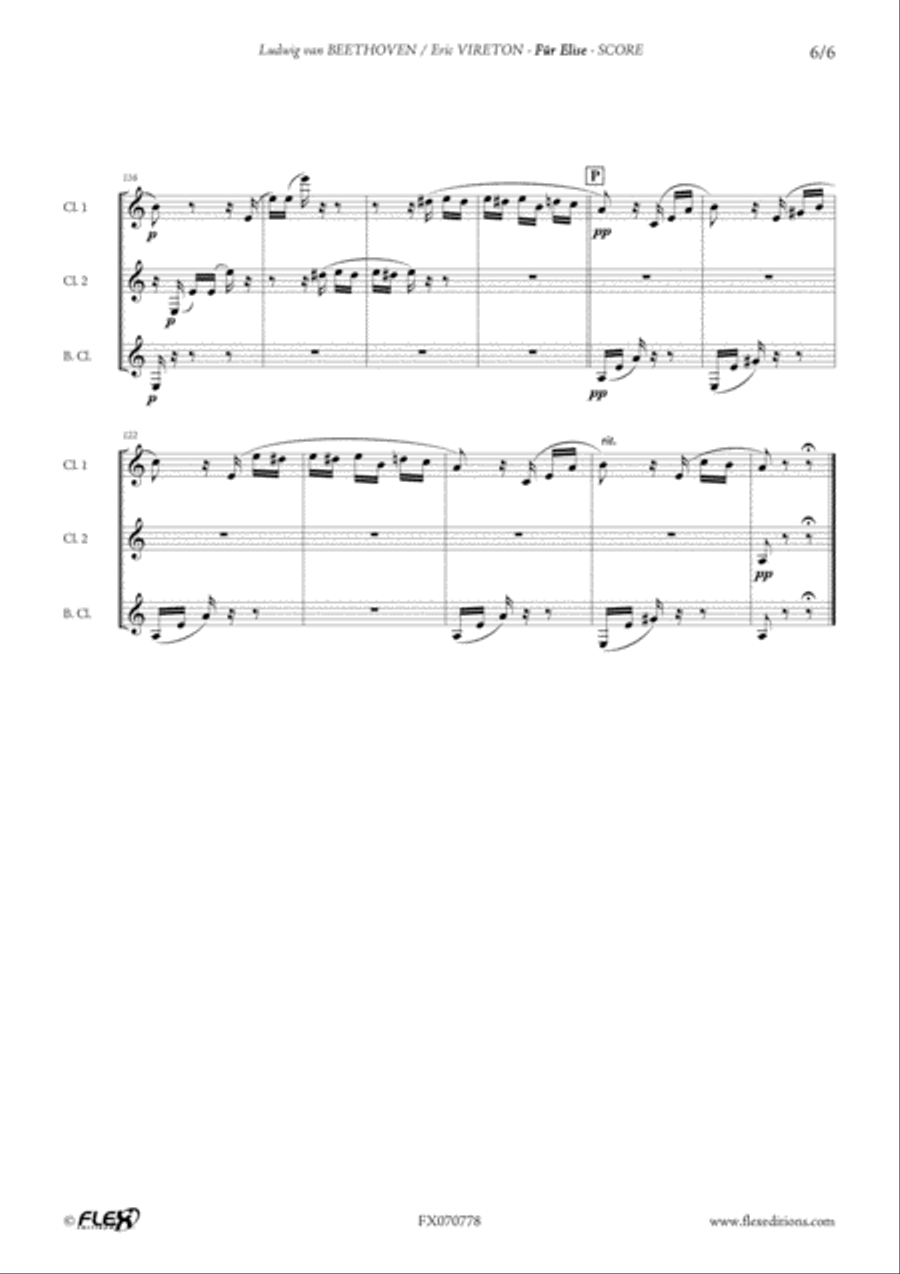 Fur Elise Fur Elise Clarinet Trio scores gallery preview page 6