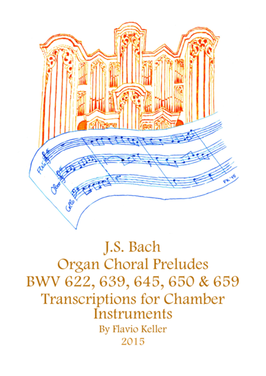 Transcriptions of Organ Choral Preludes by J.S. Bach for Chamber Instruments Large Ensemble scores gallery preview page 1