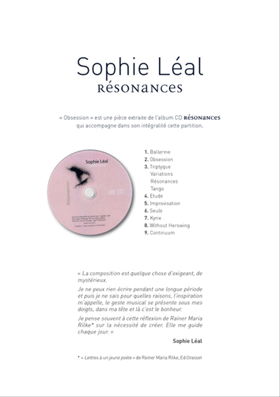 Obsession + Album `Résonnances` Inclus Piano Solo scores gallery preview page 2