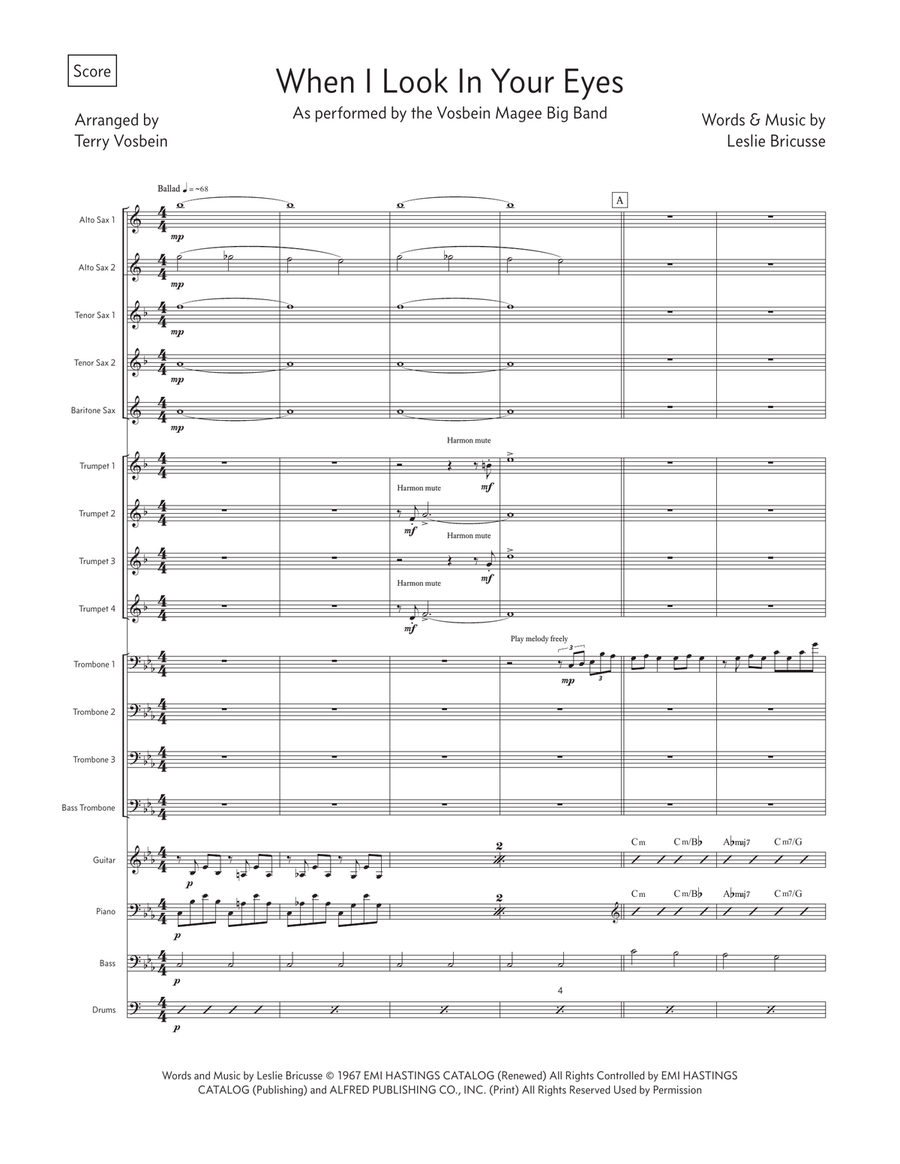 When I Look In Your Eyes Jazz Ensemble scores gallery preview page 1