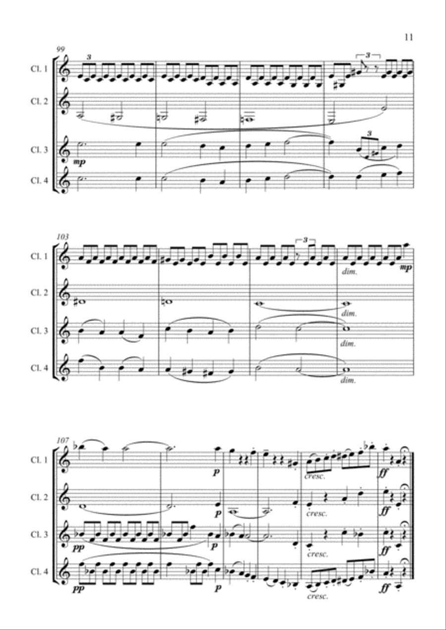 Sonatina (for 4 clarinets) Clarinet Quartet scores gallery preview page 6