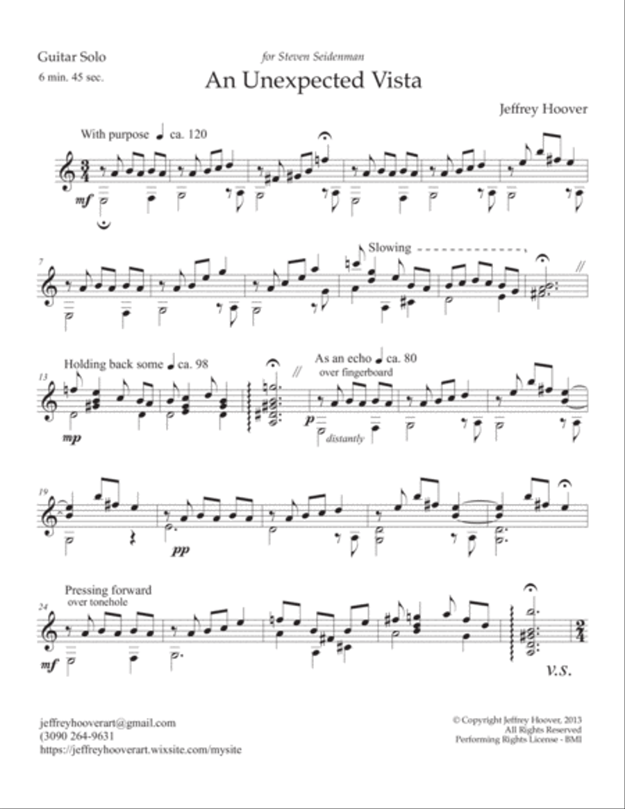 An Unexpected Vista (guitar) Classical Guitar scores gallery preview page 5