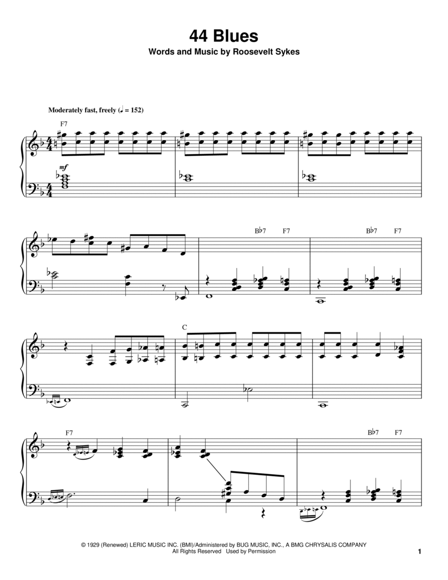 44 Blues Piano scores gallery preview page 1