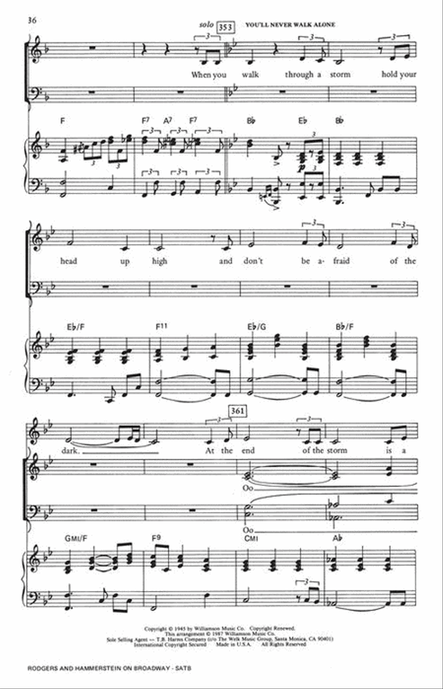 Rodgers and Hammerstein on Broadway (Medley) 4-Part scores gallery preview page 9