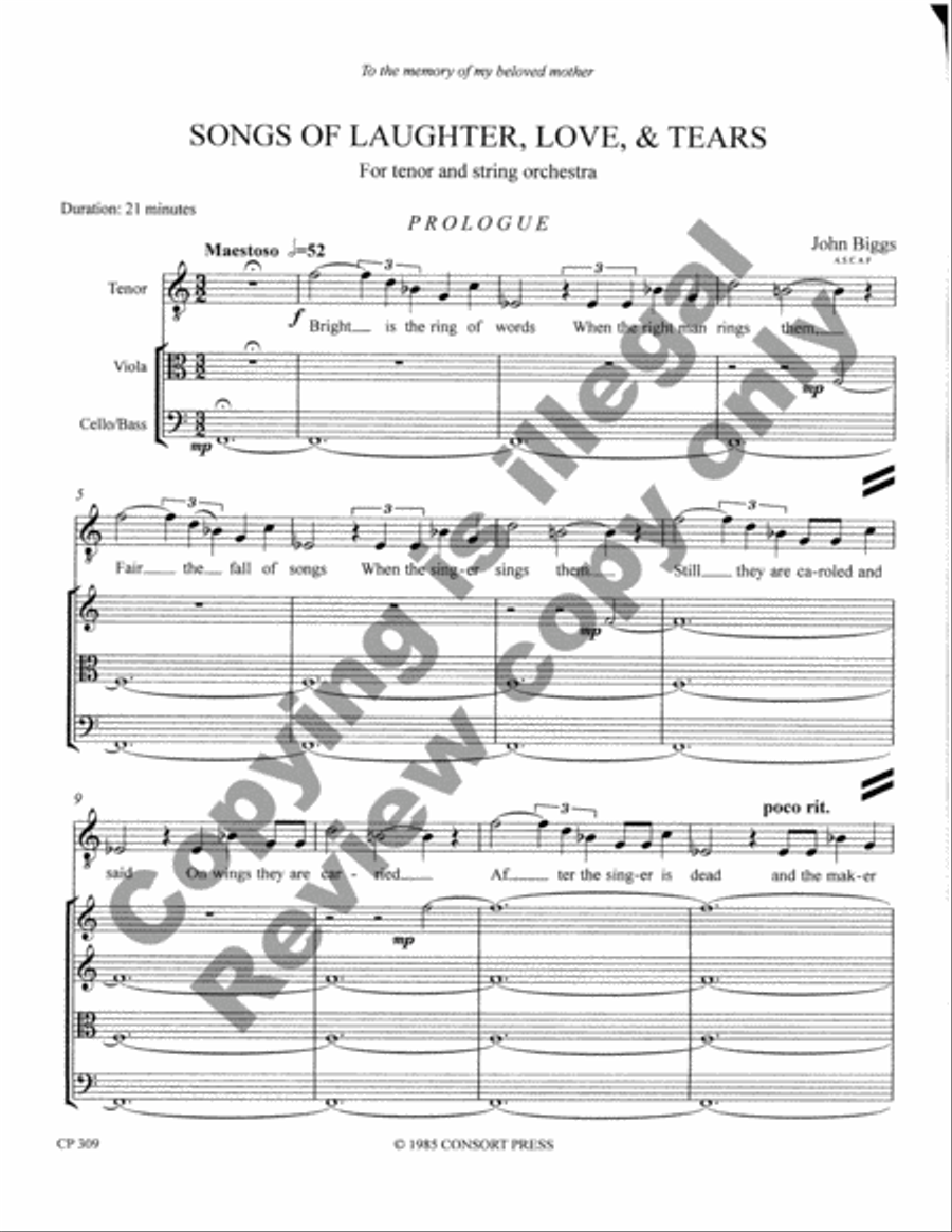 Songs of Laughter, Love, & Tears (Full Score & Parts) String Orchestra scores gallery preview page 39