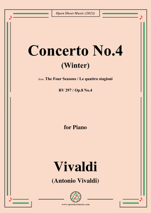 Vivaldi-Violin Concerto in f minor,RV 297,Op.8 No.4,L'inverno(Winter),for Piano