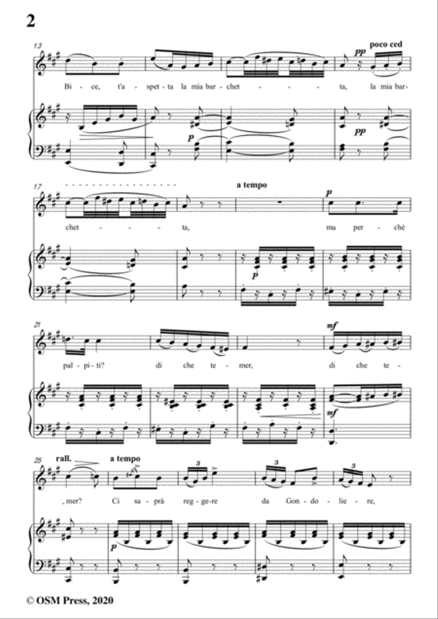 Donizetti-Sull'onda tremola,in A Major,for Voice and Piano Voice Solo scores gallery preview page 4