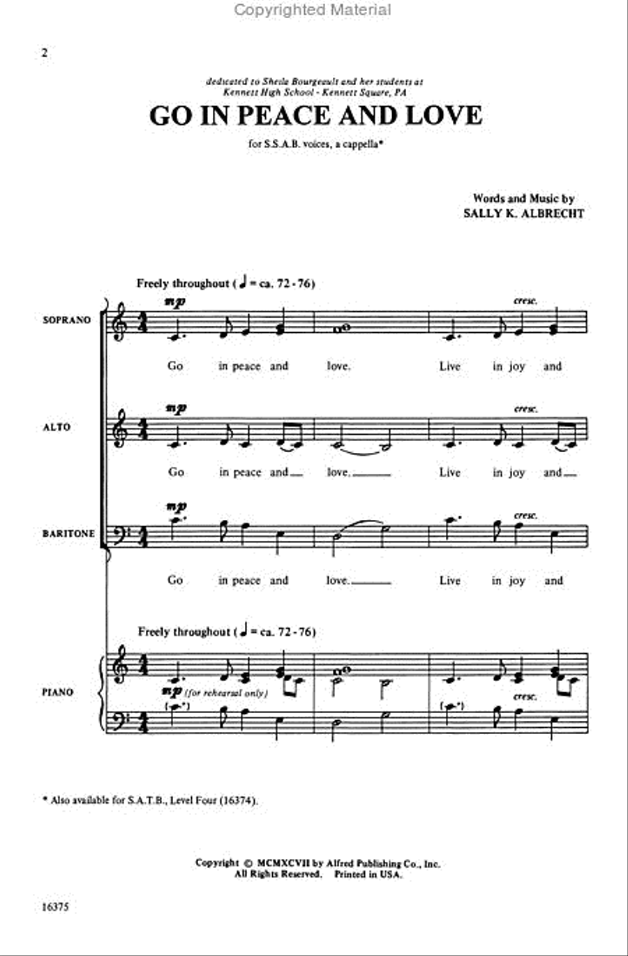 Go in Peace and Love 3-Part scores gallery preview page 2