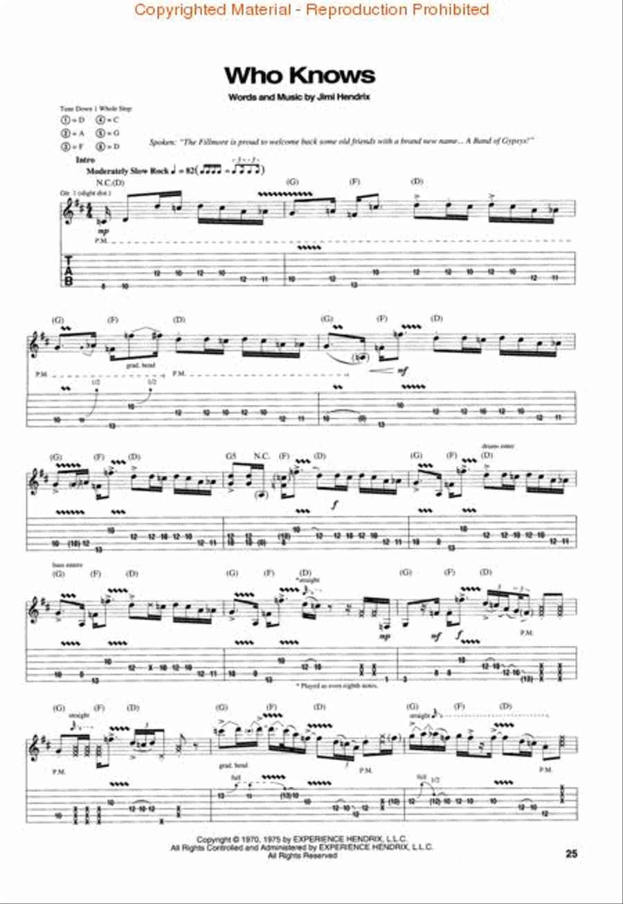 Jimi Hendrix – Band of Gypsys Electric Guitar scores gallery preview page 2