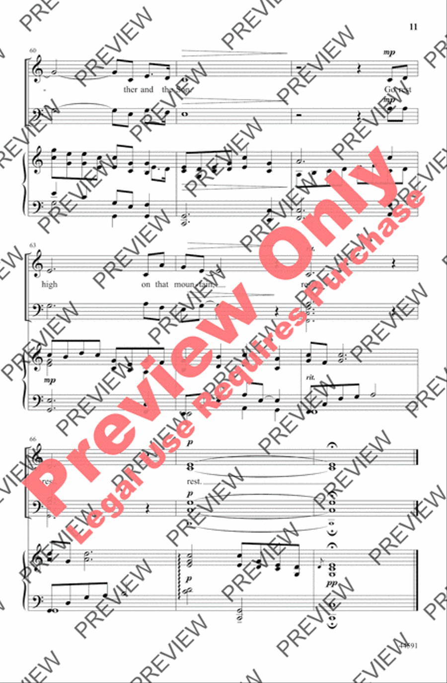 Go Rest High on That Mountain 4-Part scores gallery preview page 21