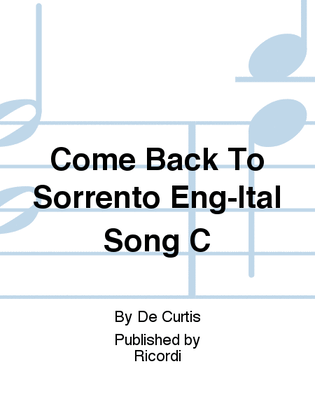 Book cover for Come Back To Sorrento