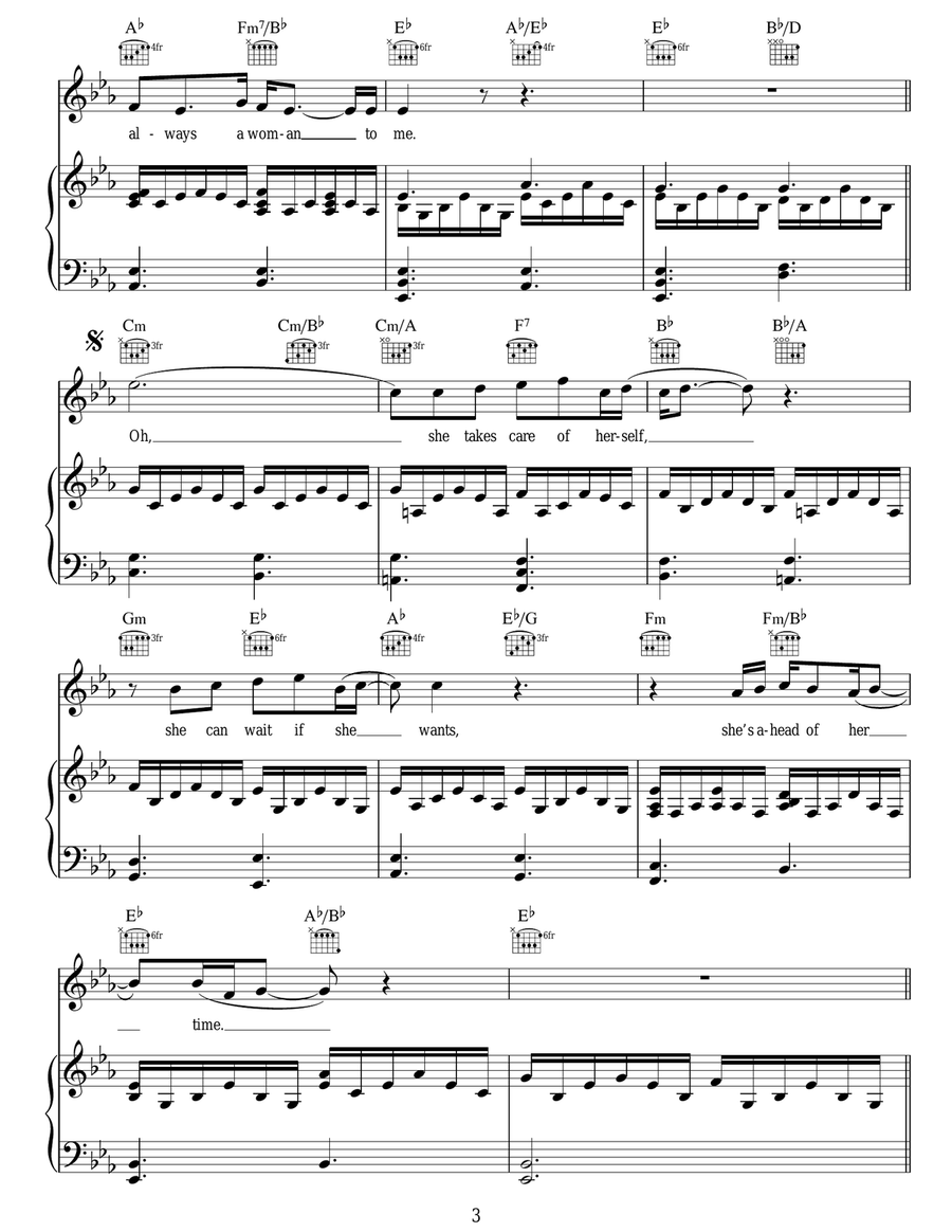 She's Always A Woman Acoustic Guitar scores gallery preview page 3
