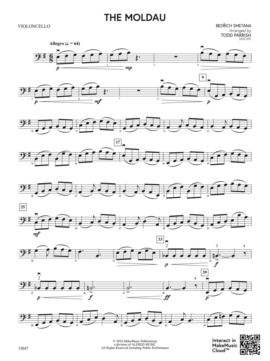 The Moldau: Cello String Orchestra scores gallery preview page 1