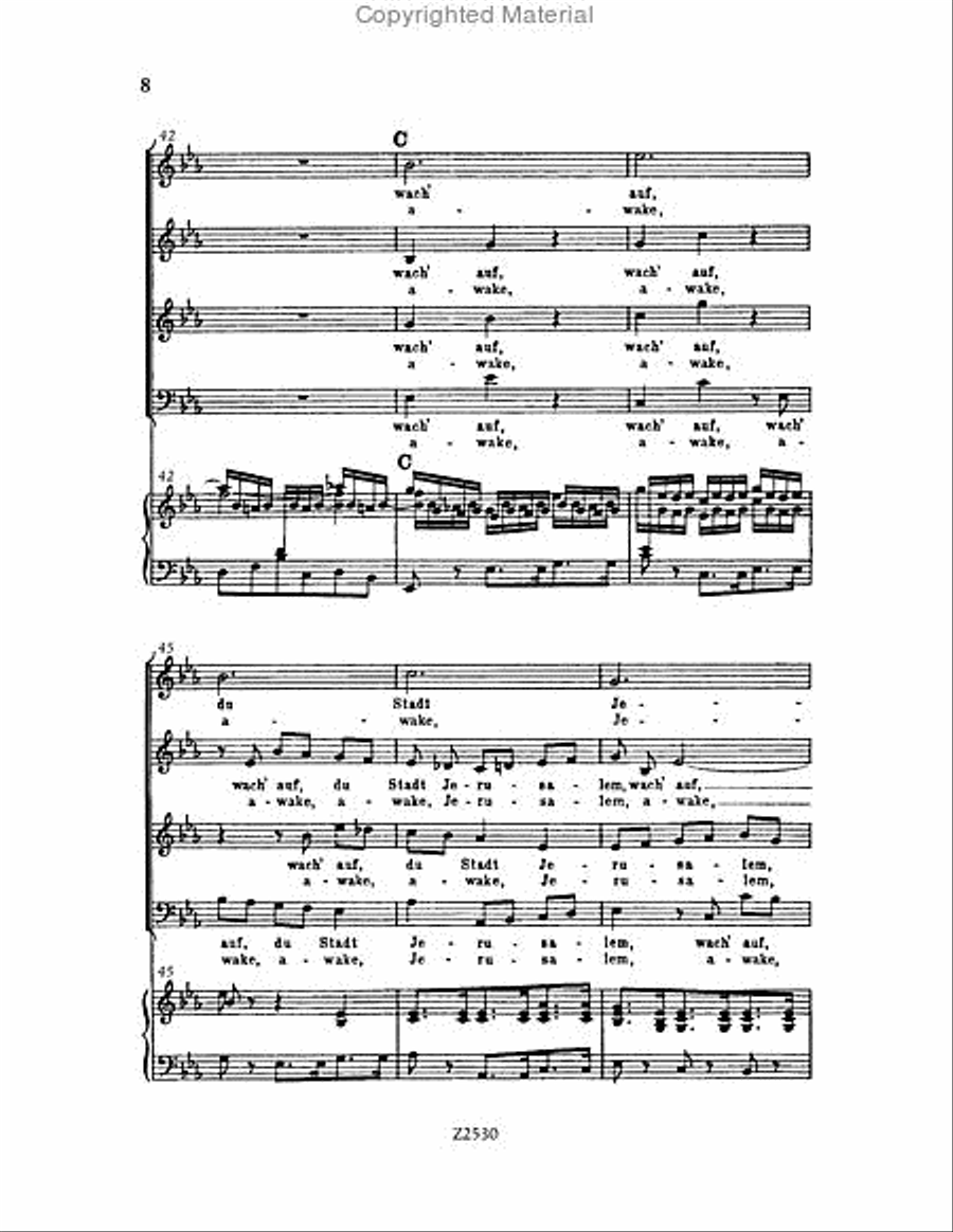 Wachet auf, ruft uns die Stimme, BWV 140 Choir scores gallery preview page 8