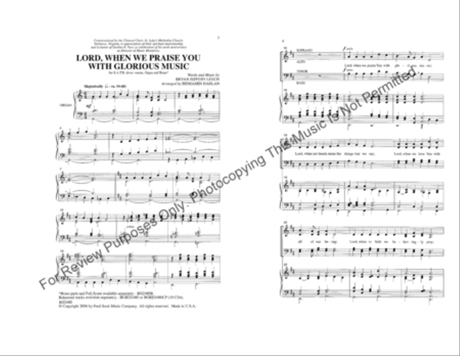 Lord, When We Praise You with Glorious Music 4-Part scores gallery preview page 2