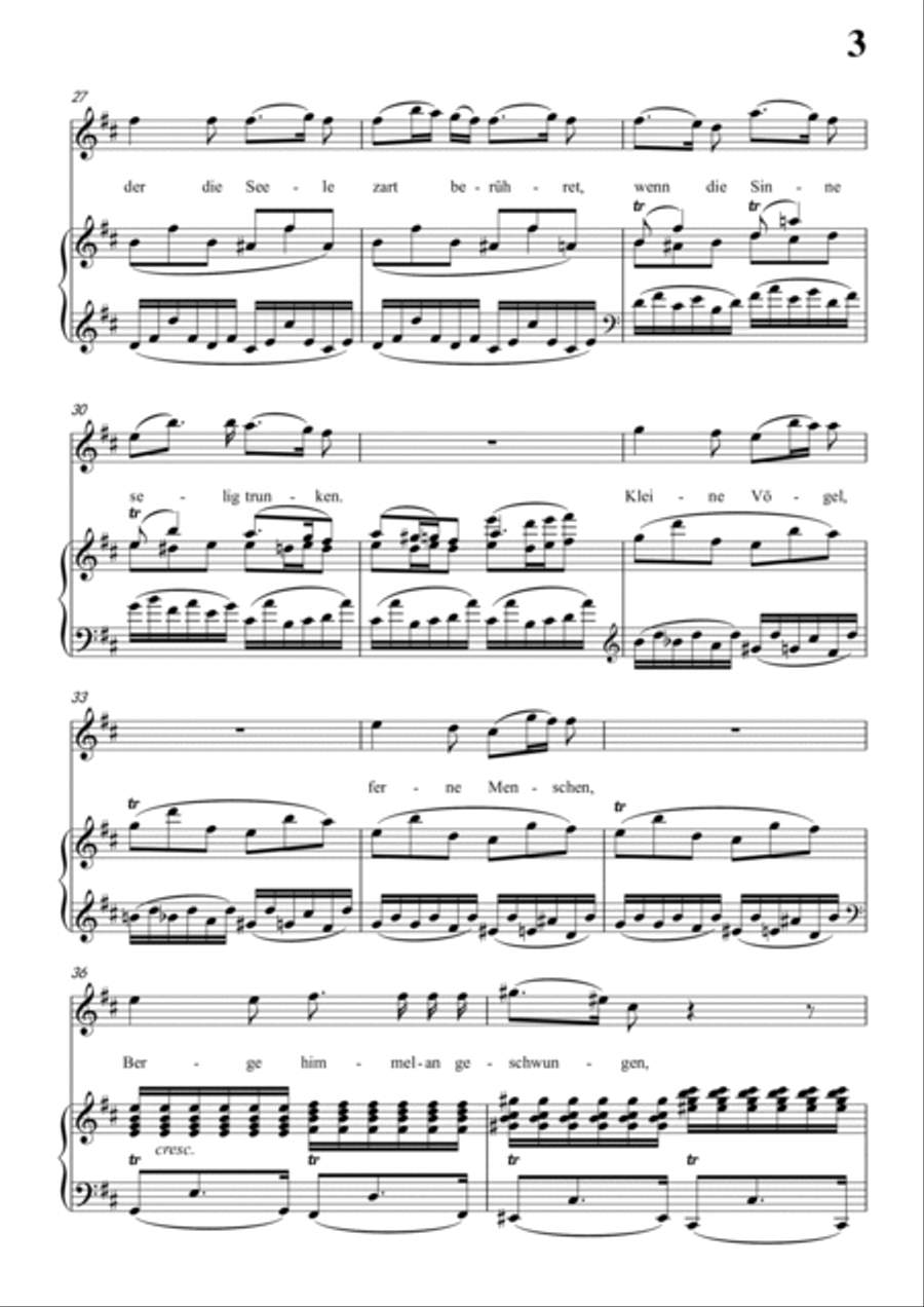 Schubert-Abendröth in D for Vocal and Piano Voice scores gallery preview page 4