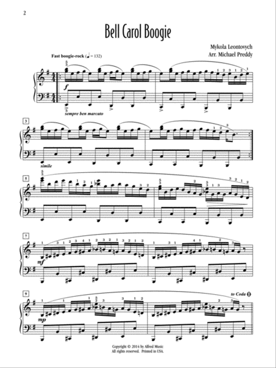 Bell Carol Boogie Bell Carol Boogie Piano Solo scores gallery preview page 2