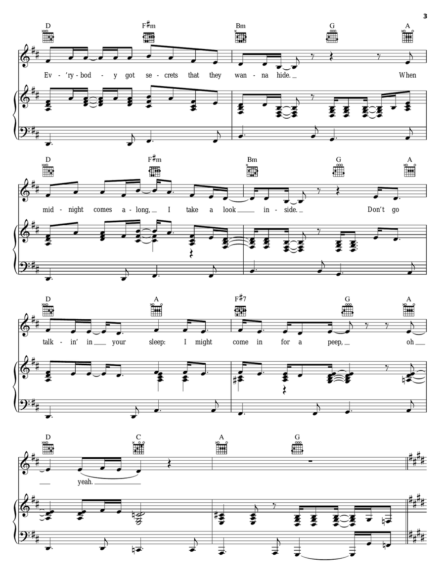 Sleepwalker Sleepwalker Piano, Vocal, Guitar scores gallery preview page 3