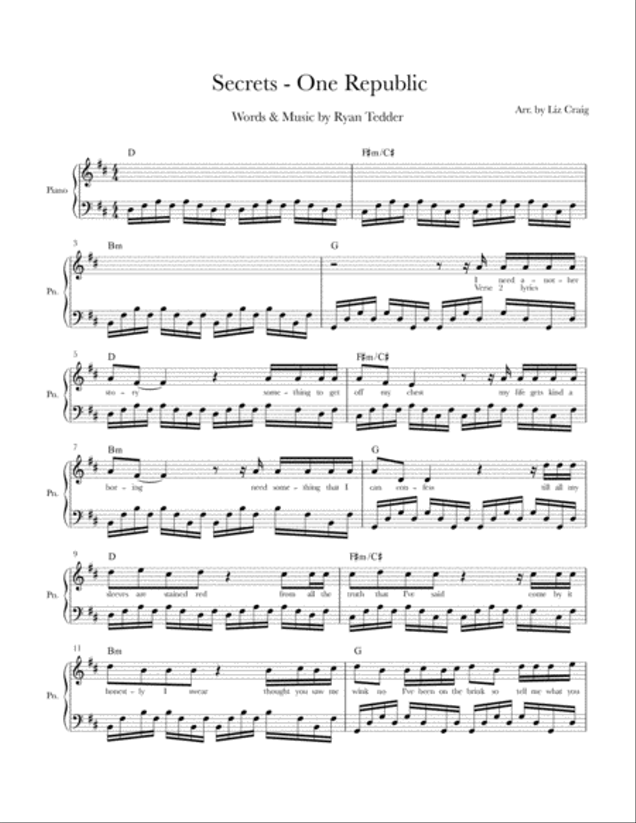 Secrets Secrets Voice scores gallery preview page 1