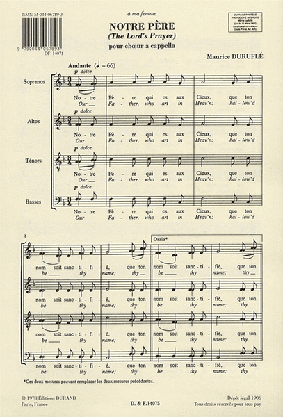 Notre Pere Op. 14 (The Lord's Prayer)