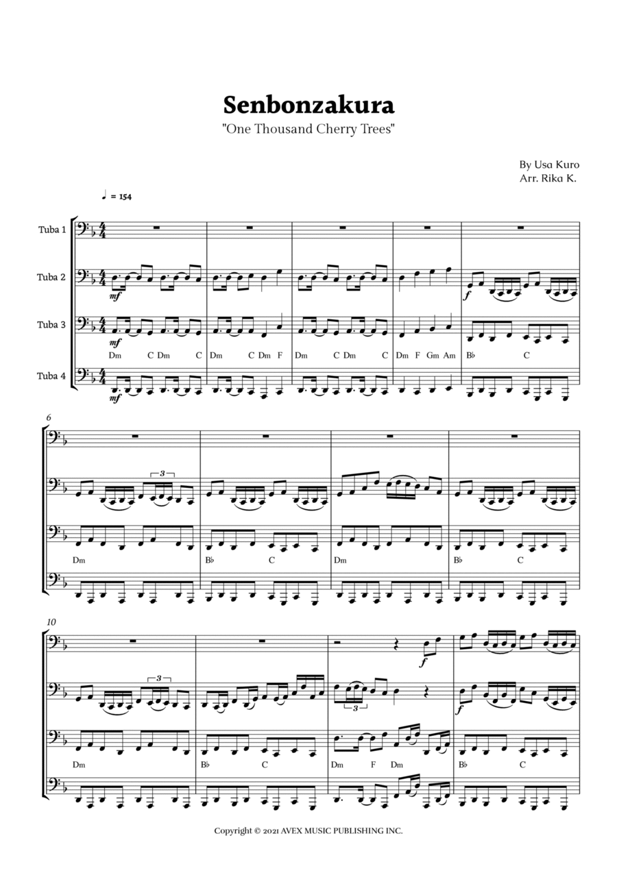 Senbonzakura Brass Quartet scores gallery preview page 1