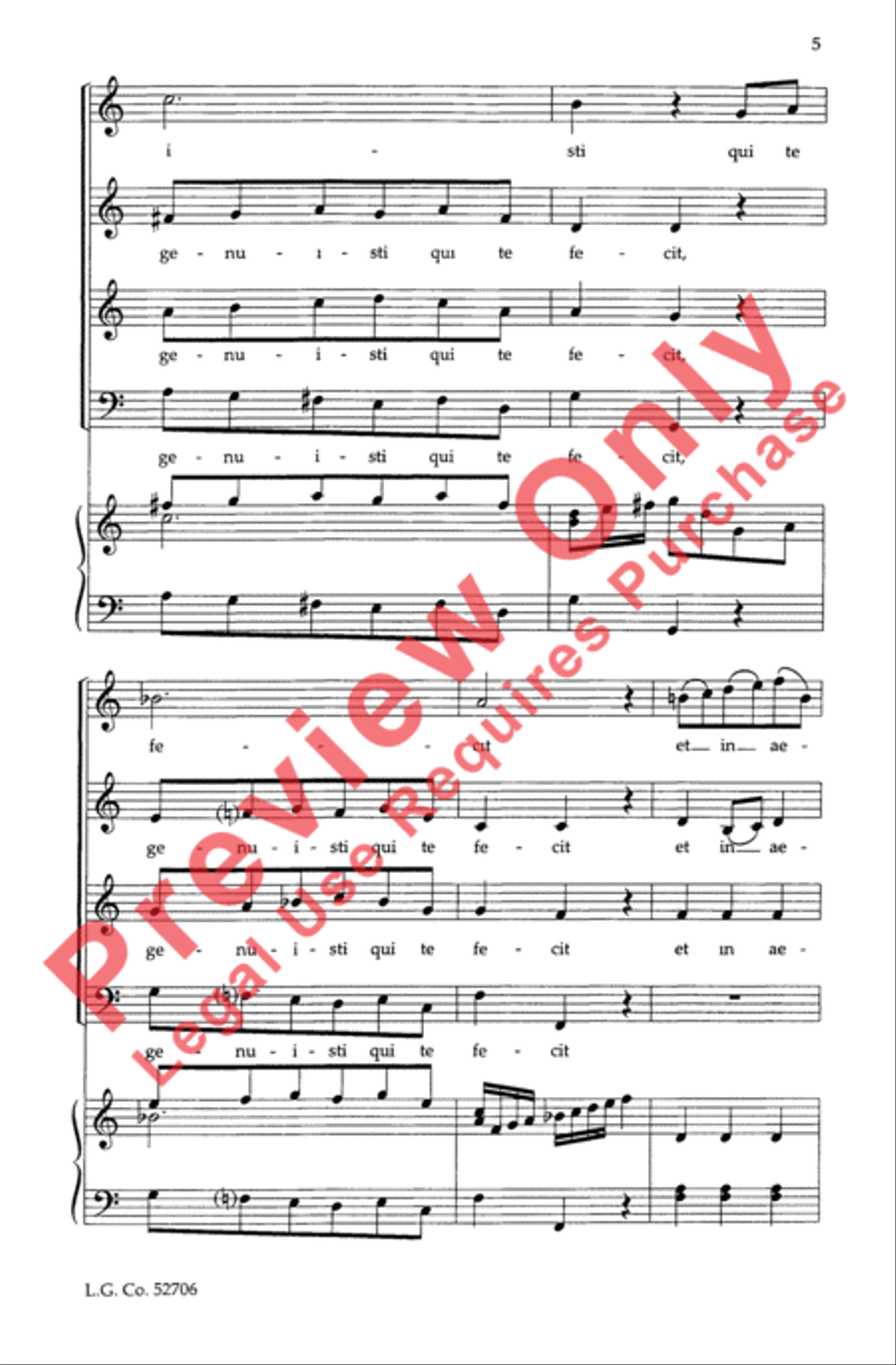 Beata Es Virgo Maria 4-Part scores gallery preview page 5