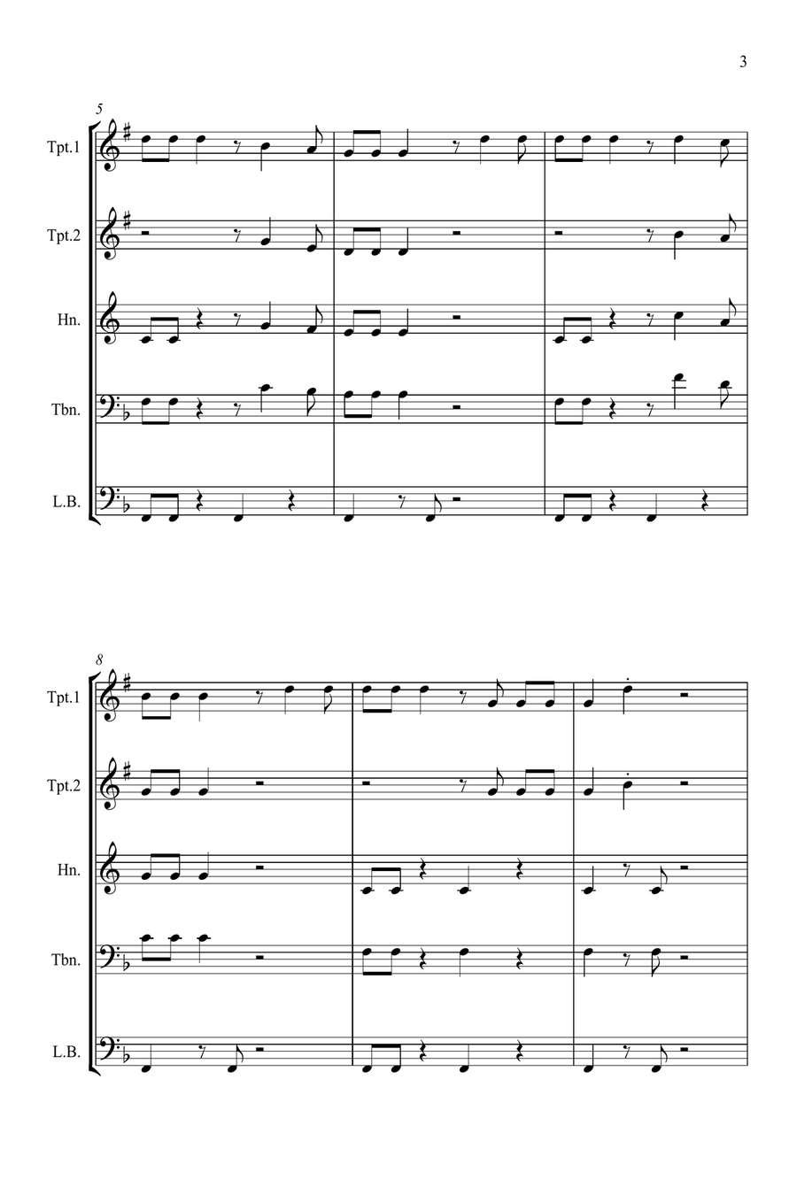 Single Ladies (Put A Ring On It) Brass Quartet scores gallery preview page 3