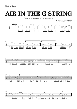 Book cover for Air on the G string in D, BWV 1068 (accompanied) - ELETRIC BASS tab