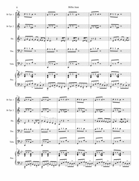 Billie Jean (for Brass Quintet and Piano) image number null